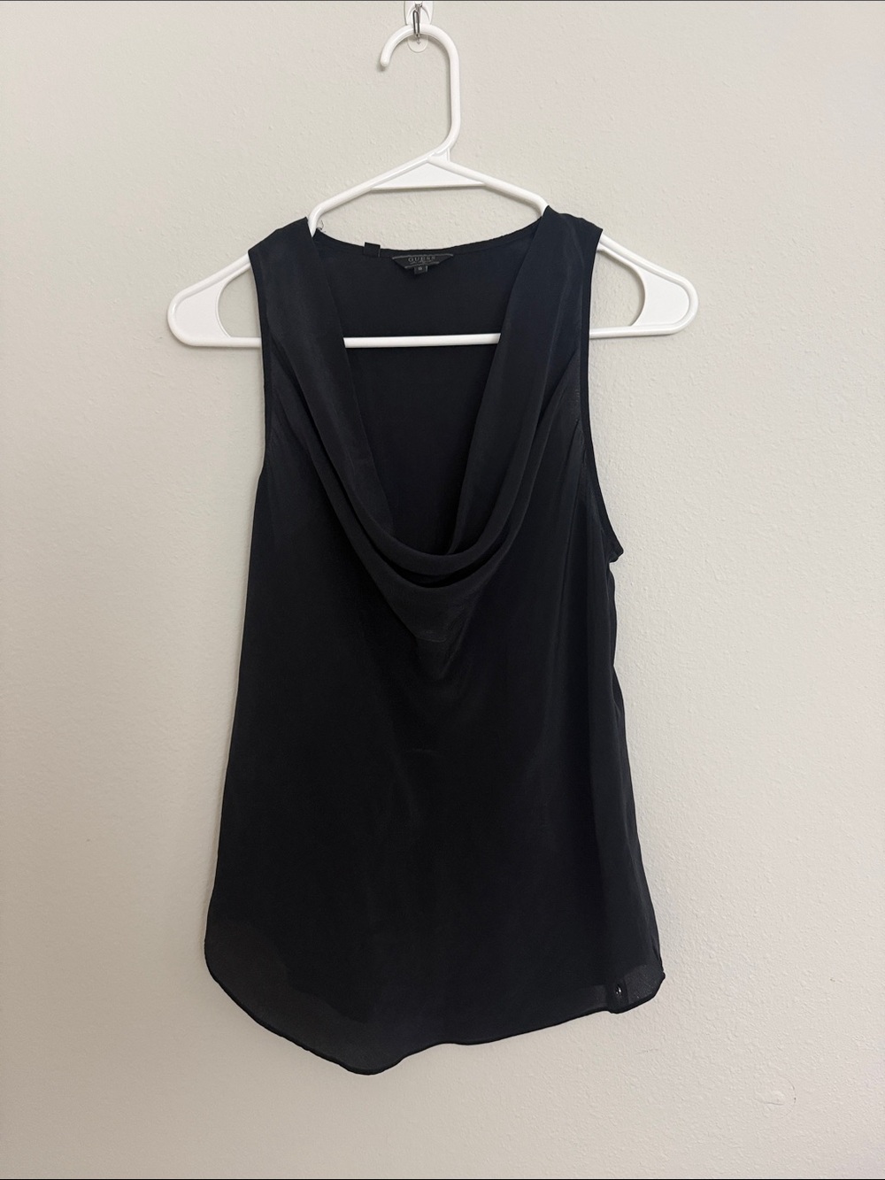 100% Silk Guess Black Cowl Back Camisole